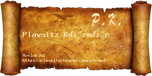 Plavsitz Kázmér névjegykártya